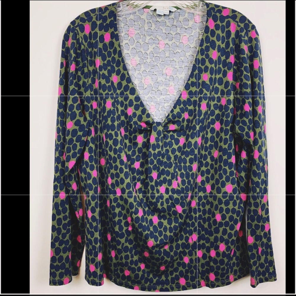 Boden Women’s Top Green Blue Pink Sz 18